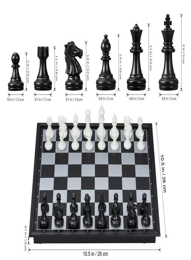 PSEUDO® Chess Board 10.5x10.5 Magnetic Chessboard Game Set with Folding Travel Portable Case Travel Chessgame Classic Pieces Prefect Gift for Kids and Adults - 1 Pcs (Black) - Image 4
